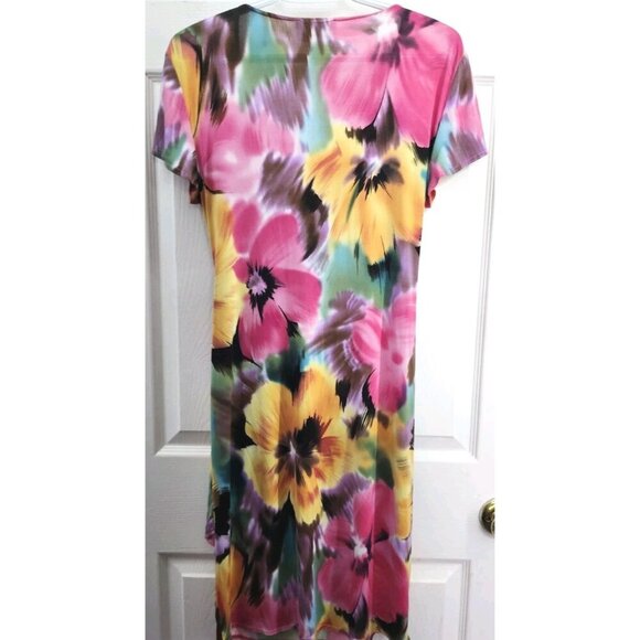 Joseph Ribkoff Floral Faux Wrap Dress Size 10 - Picture 2 of 11
